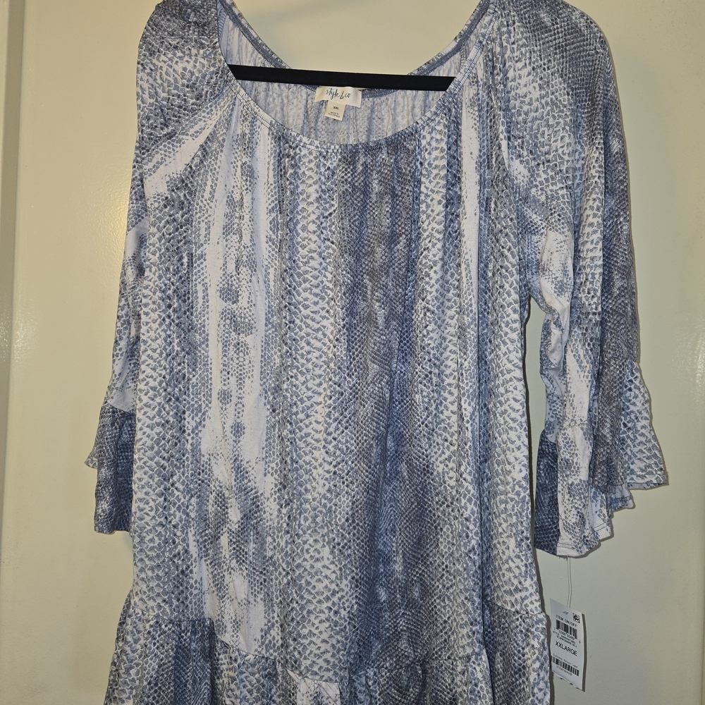 Style & Co. Women's Blue Patterned‎ Blouse